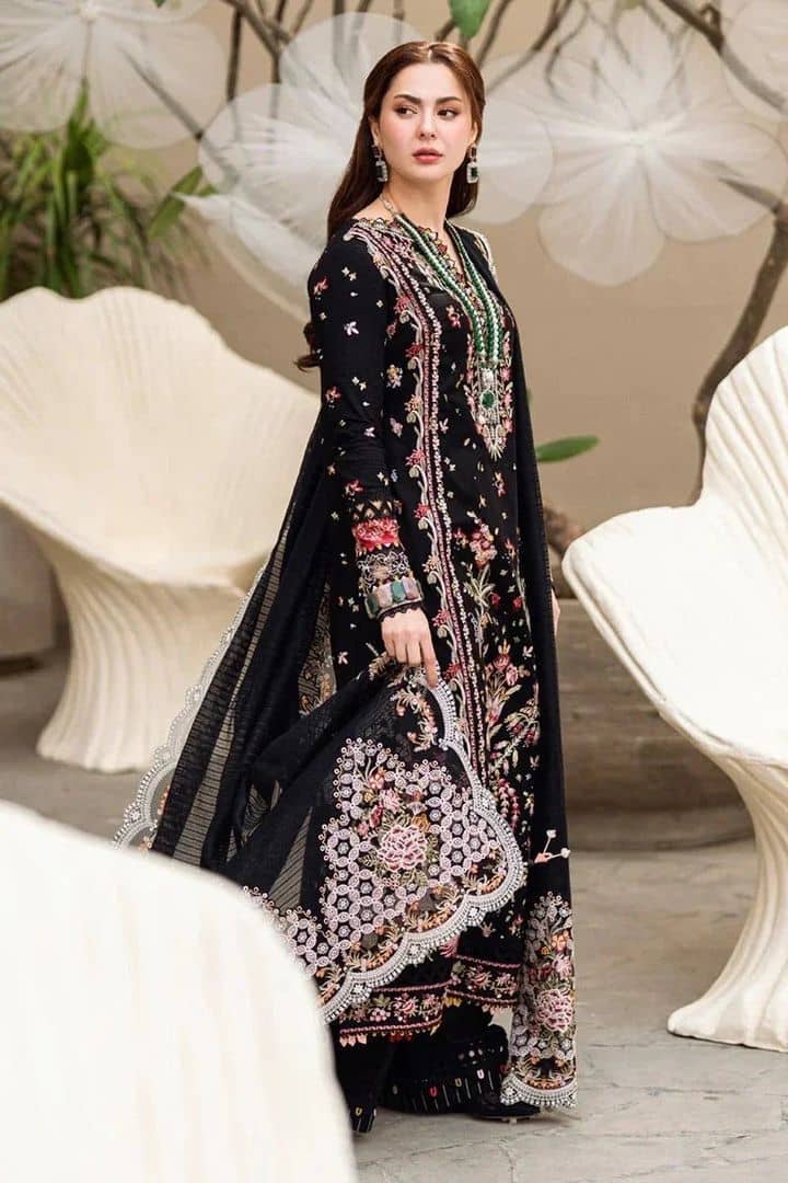 Qalamkar Premium Dhanak 3 Piece Embroidered Winter Suit | Ivoret | Ivoret