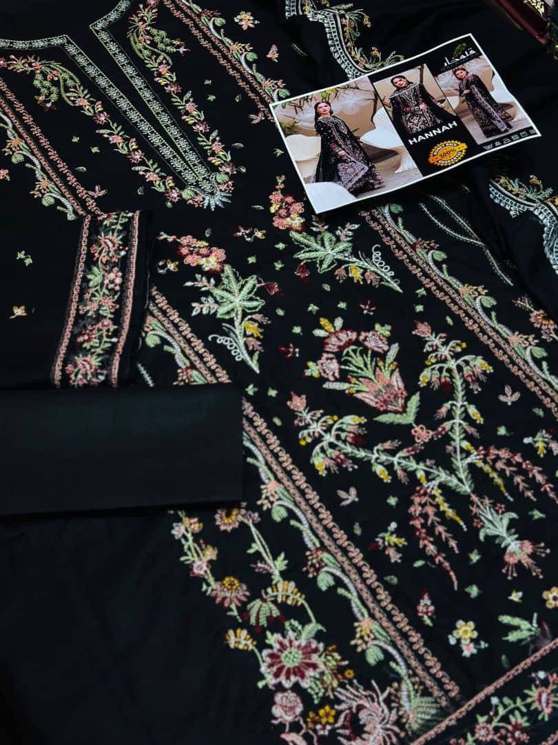 Qalamkar Premium Dhanak 3 Piece Embroidered Winter Suit | Ivoret | Ivoret