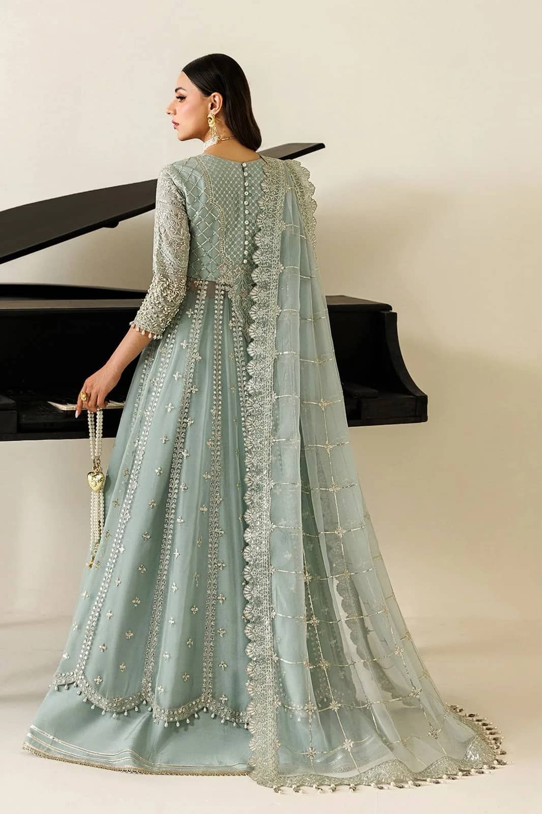 Alizeh Wedding Edition 2026 Heavy Embroidered Chiffon Suit | Ivoret | Ivoret