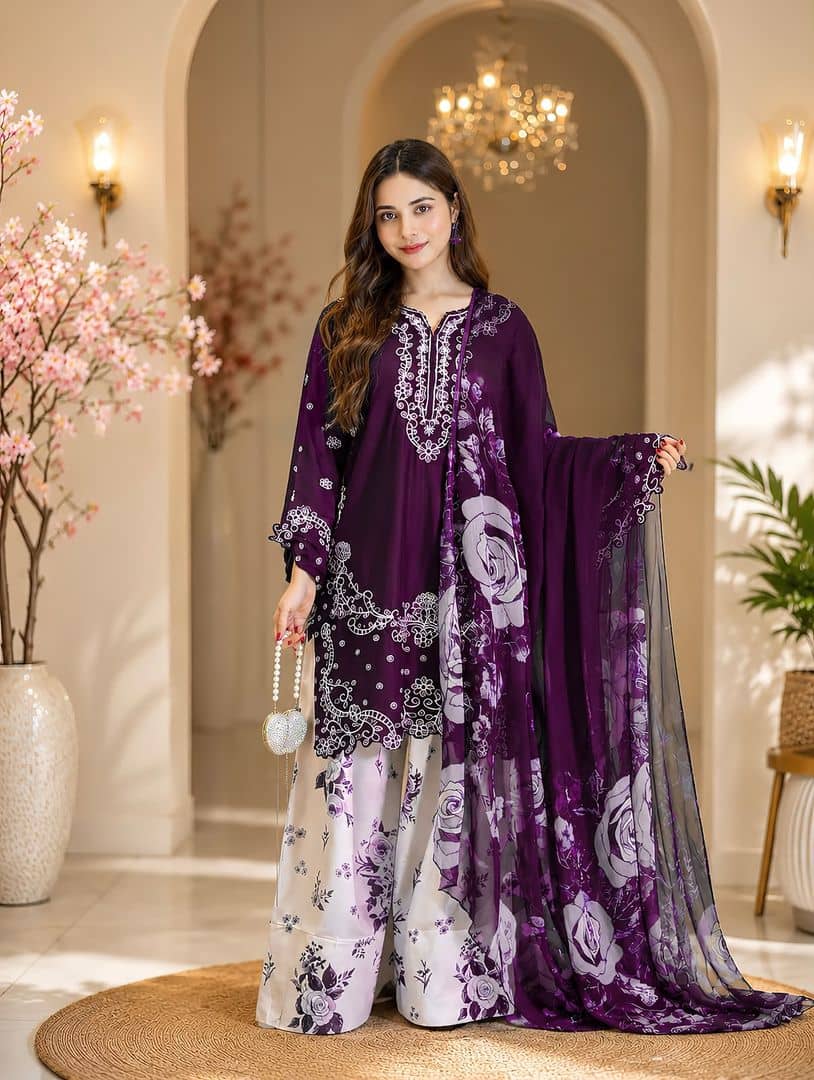 Iznik 3502 Premium Dhanak Winter Suit | Winter Collection | Ivoret | Ivoret